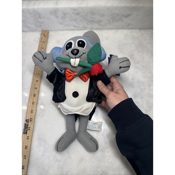 Rocky And Bullwinkle Rocky Squirrel 12.5 “ Plush Tux And Rose 2004 Toy Network - Picture 16 of 16